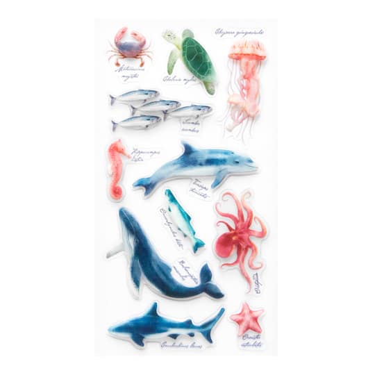 12 Pack: Sea Animals Dimensional Stickers by Recollections™